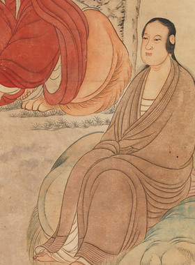 工笔人物仇英三大士像图明代