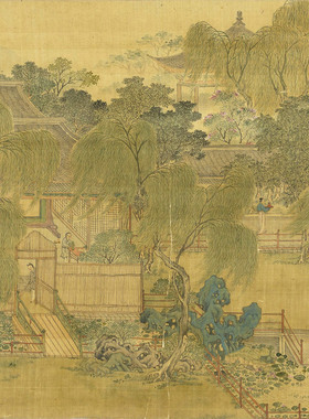 仇英仙奕图明名画山水人物画