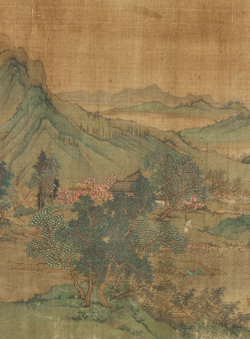 南宋刘松年 春山图卷 名家国画真迹复制品高清微喷绢本临摹范本