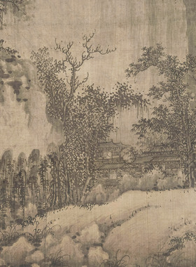 微喷名画溪山兰若图山水画国画