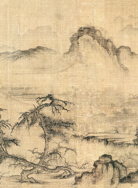 北宋王诜溪山秋霁图名家国画真迹复制品高清艺术微喷绢本范本收藏