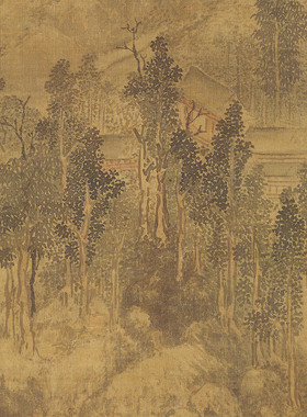 盛茂烨石湖暮色图国画山水人物图