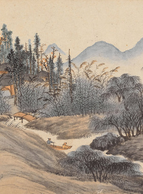 沈周东庄图册微喷打印国画