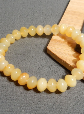 惊呆方言品牌和田玉精品特色唐河黄沁籽料算盘珠卡8mm手串手链R5