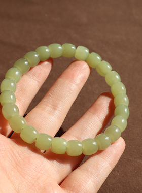 新疆油润若羌青黄口8mm直切手串