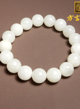 方言青海老坑料温润羊脂白玉手串