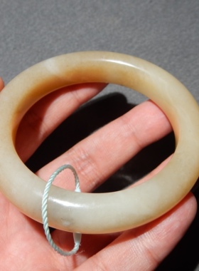 方言且末料糖白玉高油高细手镯