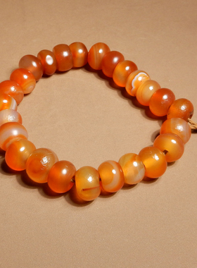 方言和田玉橘黄色老包浆算盘手串
