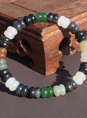 方言和田玉新疆楼兰多宝多彩手串