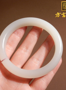 青海老料白玉冰润55mm正装手镯