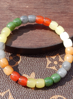 新疆红糖黄口白玉碧玉8m老型手串