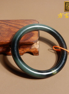 新疆塔县青玉意境手镯卡58mm圆镯