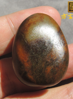 方言老熟聚金鹿油皮珍品带翠五彩金包银一口气黄沁原石籽料玩料F