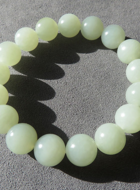 亏麻方言和田玉新疆特色老熟挂金皮白玉籽料留皮孔12mm圆珠手串w2