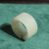 Yuxi Jewelry Authentic Xinjiang High Oil Fine Hetian Jade High White Jade Blue and White Seed Material 21mm Ring Ring A1