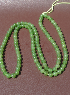 方言和田玉俄料细腻阳绿碧玉手串