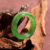 Jade Jubilee Jewelry Hotan Jade Russian Material Laokeng Jasper Yang Green Oily and Delicate 20mm Men's and Women's Jade Ring Ring A9
