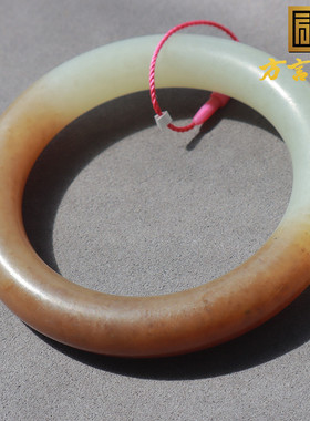 方言和田玉新疆且末糖羊脂白玉色泽分明细腻精品56mm女士玉手镯O