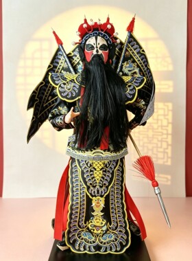 京剧武生将军绢人摆件