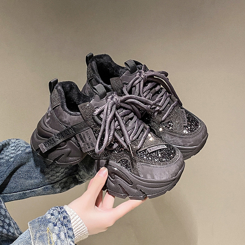 大码女鞋41到43秋冬加绒老爹鞋脚宽胖厚底轻便软底休闲复古运动鞋,淘宝优惠券,粉丝福利购,淘宝优惠卷