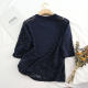 ພາກຮຽນ spring ແລະ summer elegant crocheted ແຂນສາມສ່ວນສີ່ສ່ວນເທິງ lace
