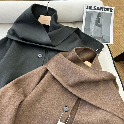 轻奢高级感！MU巨7500+可脱卸围巾领 双面羊毛呢夹克廓形外套女冬 - 图2