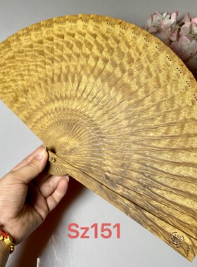 金丝楠阴沉木雕花手工折扇