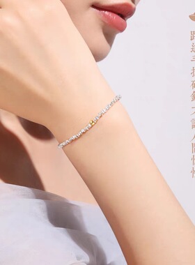 碎银几两999纯银黄金转运珠手链女本命年小众设计银手串直播爆款