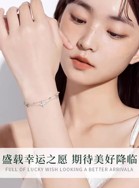 新款S925纯银四叶草手链女轻奢小众设计手饰气质潮生日礼物送女友