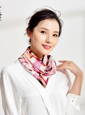 丝绸原创风高贵大方巾春夏新品