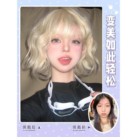 【棉花糖】假发女短发金色日常自然逼真lolita羊毛卷仿真发假发套