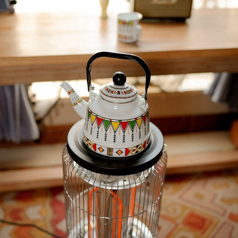 信一韩国取暖器烤火炉电暖炉搭配用珐琅搪瓷烧水壶茶壶水杯茶杯,淘宝优惠券,粉丝福利购,淘宝优惠卷