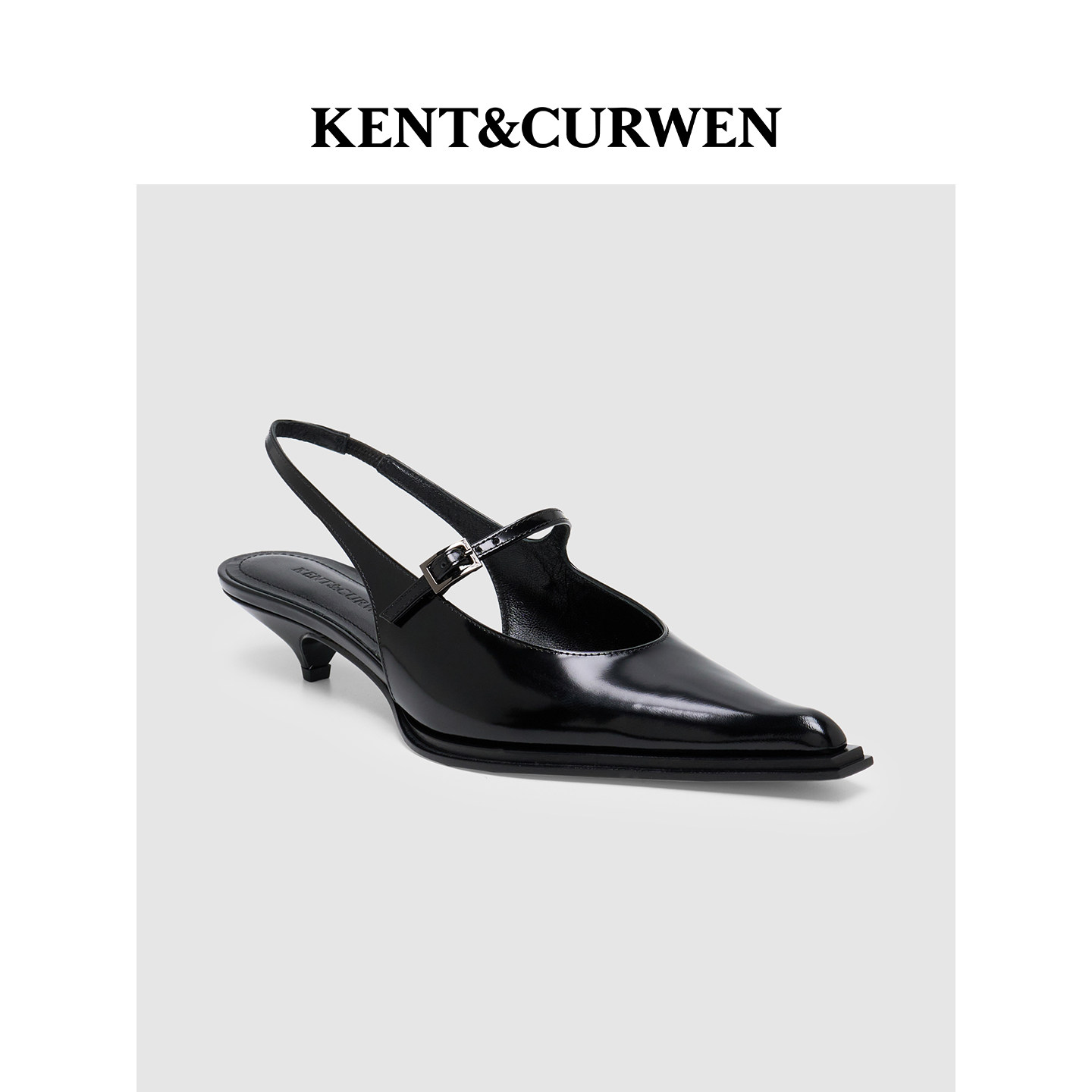 KENT&CURWEN/肯迪文2025秋冬新品女士尖头小猫跟牛头层革玛丽珍鞋,淘宝优惠券,粉丝福利购,淘宝优惠卷