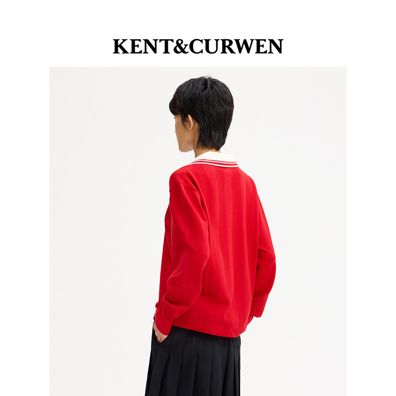 KENT&CURWEN/肯迪文秋冬系列男女同款绵羊毛混纺三狮徽章针织衫,淘宝优惠券,粉丝福利购,淘宝优惠卷