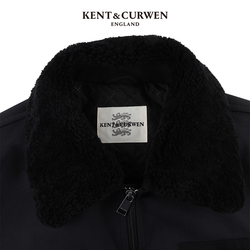 KENT&CURWEN/肯迪文秋冬新品男士可拆卸羊毛领夹棉外套K4650EI071 - 图1