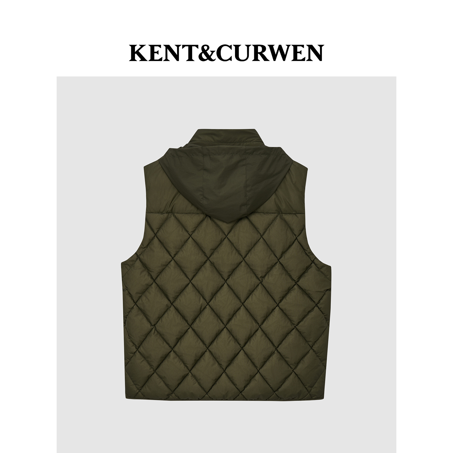 【圣诞礼物】KENT&CURWEN/肯迪文男士白鹅绒菱格三狮连帽羽绒马甲 - 图2