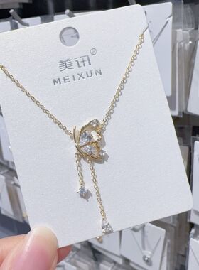 美讯蝶之舞流苏项链女轻奢小众设计高级感新款蝴蝶锁骨颈链