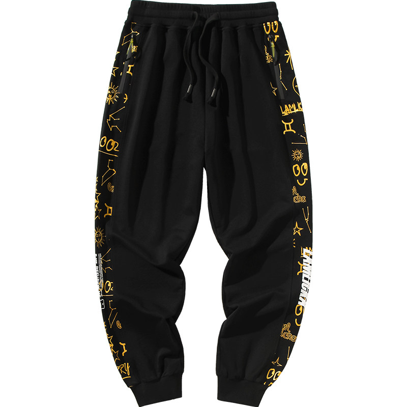 LAMLICKA烫金熊猫字母束脚休闲裤男潮牌春季美式大码运动卫裤宽松,淘宝优惠券,粉丝福利购,淘宝优惠卷