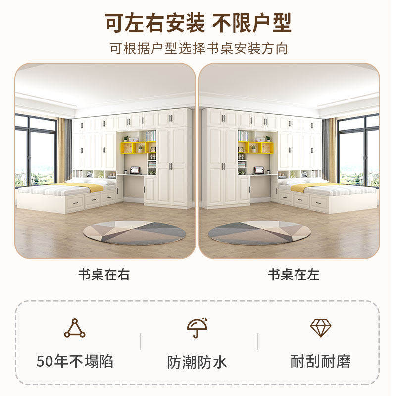 榻榻米床衣柜床一体小户型多功能储物床衣帽间书桌组合定制儿童床,淘宝优惠券,粉丝福利购,淘宝优惠卷