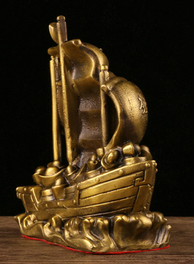 黄铜居家商铺摆放一帆风顺工艺品