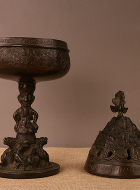 香炉礼品厂家可定制代工香薰炉铜居室老仿古铜博山炉摆件