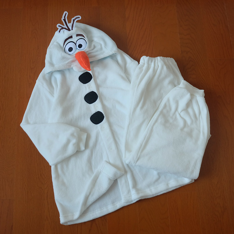 出日本拆标 春秋珊瑚绒 宽松偏肥 分体可爱卡通睡衣套装 雪人,淘宝优惠券,粉丝福利购,淘宝优惠卷