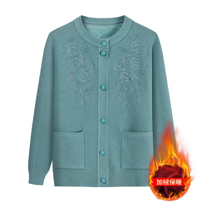 源头工厂中老年女装奶奶装毛衣外套妈妈针织开衫老人衣服加绒上衣,淘宝优惠券,粉丝福利购,淘宝优惠卷