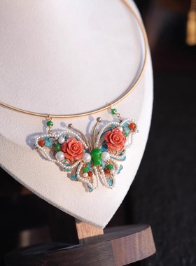 原创设计锁骨链女设计感小众蝴蝶项圈新中式项链马面裙旗袍配饰