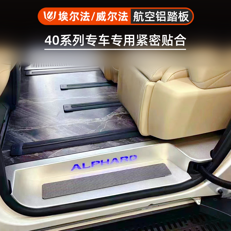 适用丰田埃尔法24年款迎宾踏板alphard40系皇冠威尔法门槛条改装-图0