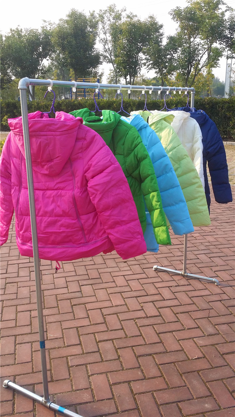 镀锌管钢管水管单杆落地式晾衣架室内外阳台晒衣架服装展示晒被架 - 图2