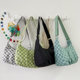Ins style large-capacity armpit bag female college student attending class canvas messenger bag shopping bag autumn commuting dumpling bag