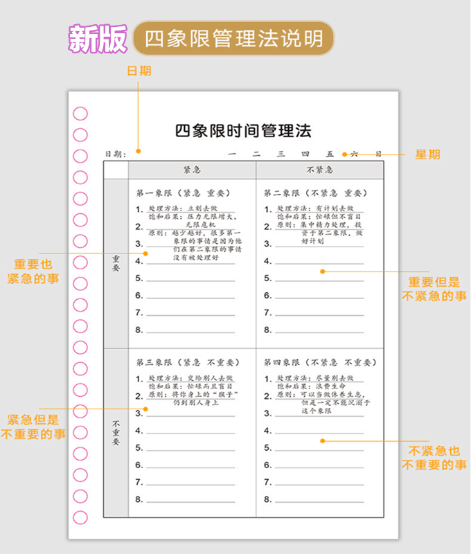 四象限时间管理计划本a5大学生考研神器艾维利工作本自律学习打卡-图0