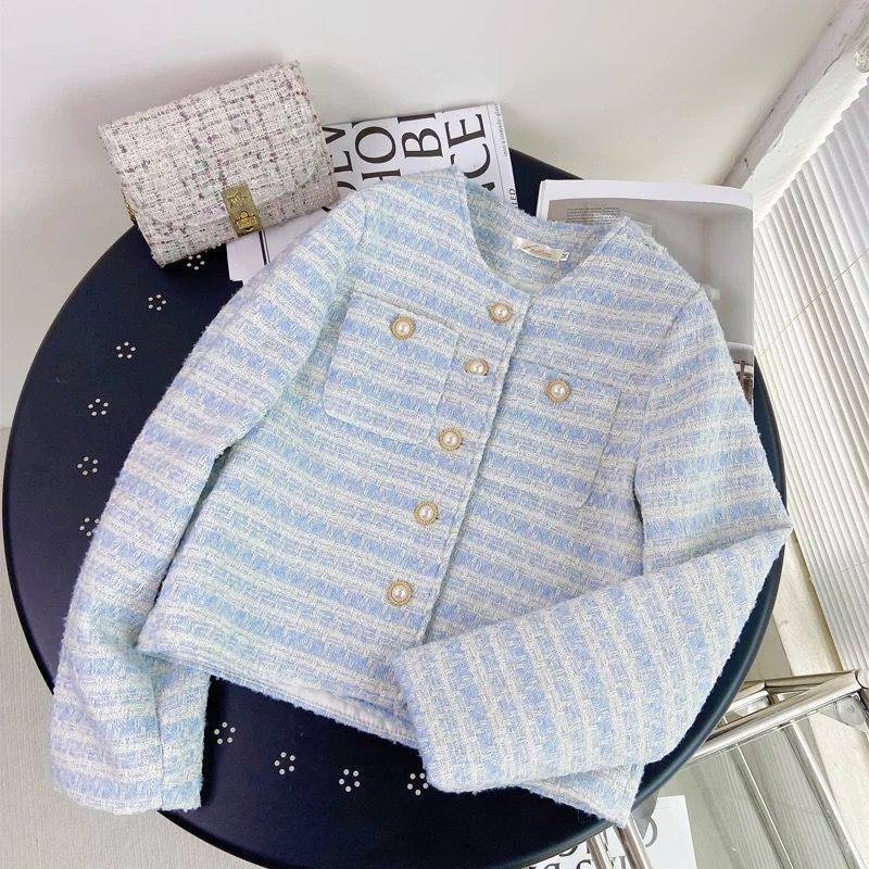 珍珠扣小香风外套女2026春秋新款法式设计感小众宽松短款气质上衣,淘宝优惠券,粉丝福利购,淘宝优惠卷