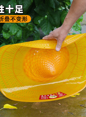 塑料雨帽斗笠帽遮雨伞帽采茶帽子